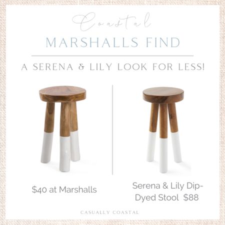 This white Serena & Lily dipped stool “look for less” was just restocked but never lasts long! Just $40! The Marshalls stool is the same height as the S&L stool, and is slightly wider!
-
Beach home decor, summer home decorations, coastal decor, beach house decor, beach decor, beach style, coastal home, coastal home decor, coastal decorating, coastal house decor, home accessories decor, beach style, coastal living room decor, coastal family room, living room decor, blue and white home, blue and white decor, coastal modern, coastal decorating, coastal bathroom decor, dipped stool, serena & lily dupe, serena & lily dipped stool dupe, tj maxx coastal finds, tj maxx home finds, designer inspired

#LTKunder50 #LTKhome #LTKstyletip