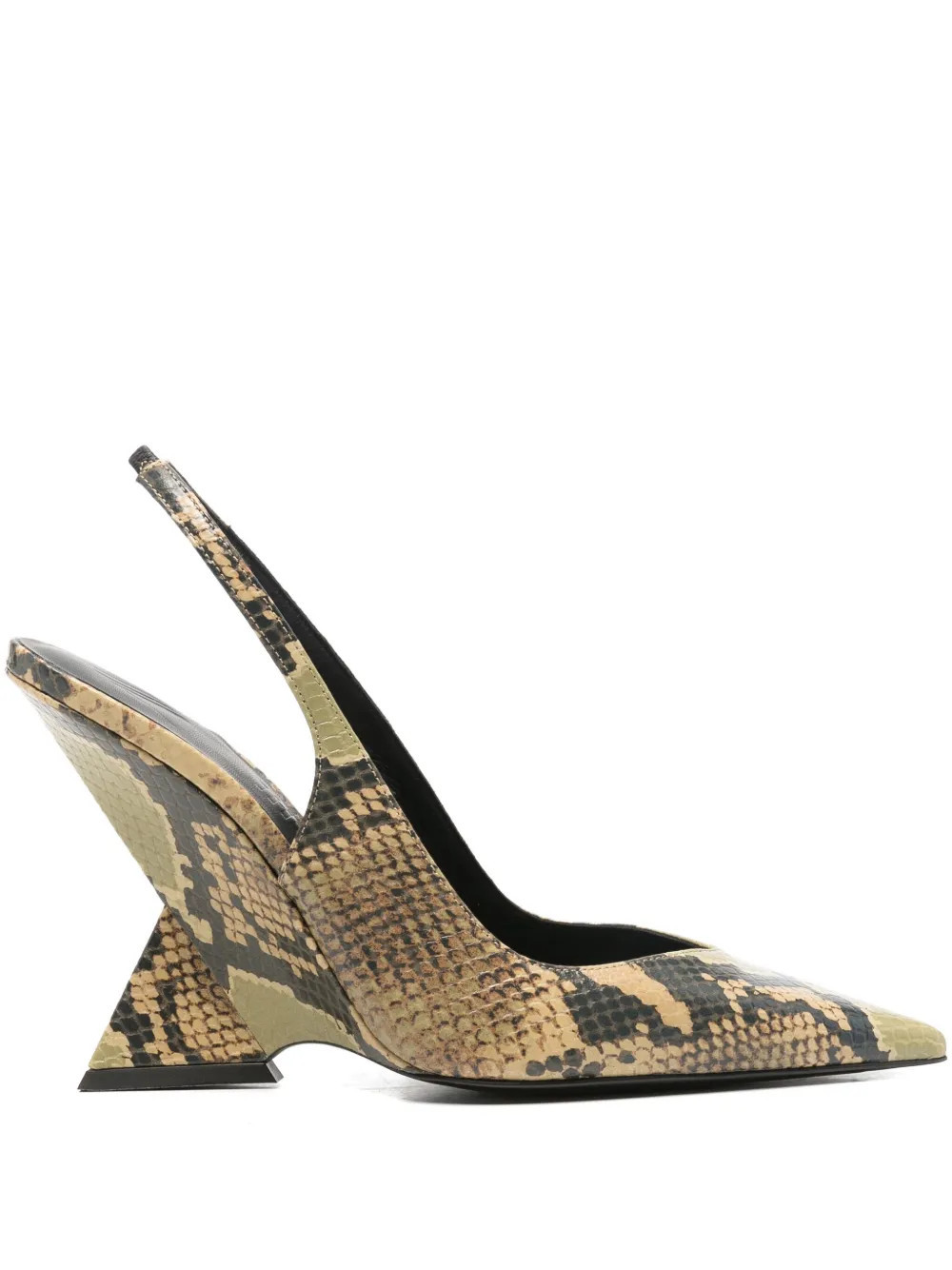 The Attico 105mm snake-print pumps - Green | Farfetch Global