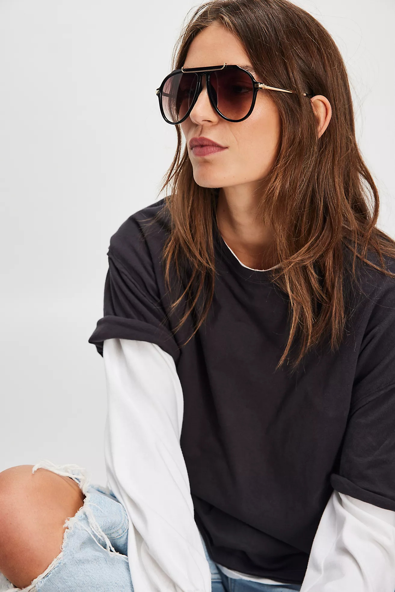 Ventura Oversized Aviator Sunglasses | Free People (Global - UK&FR Excluded)