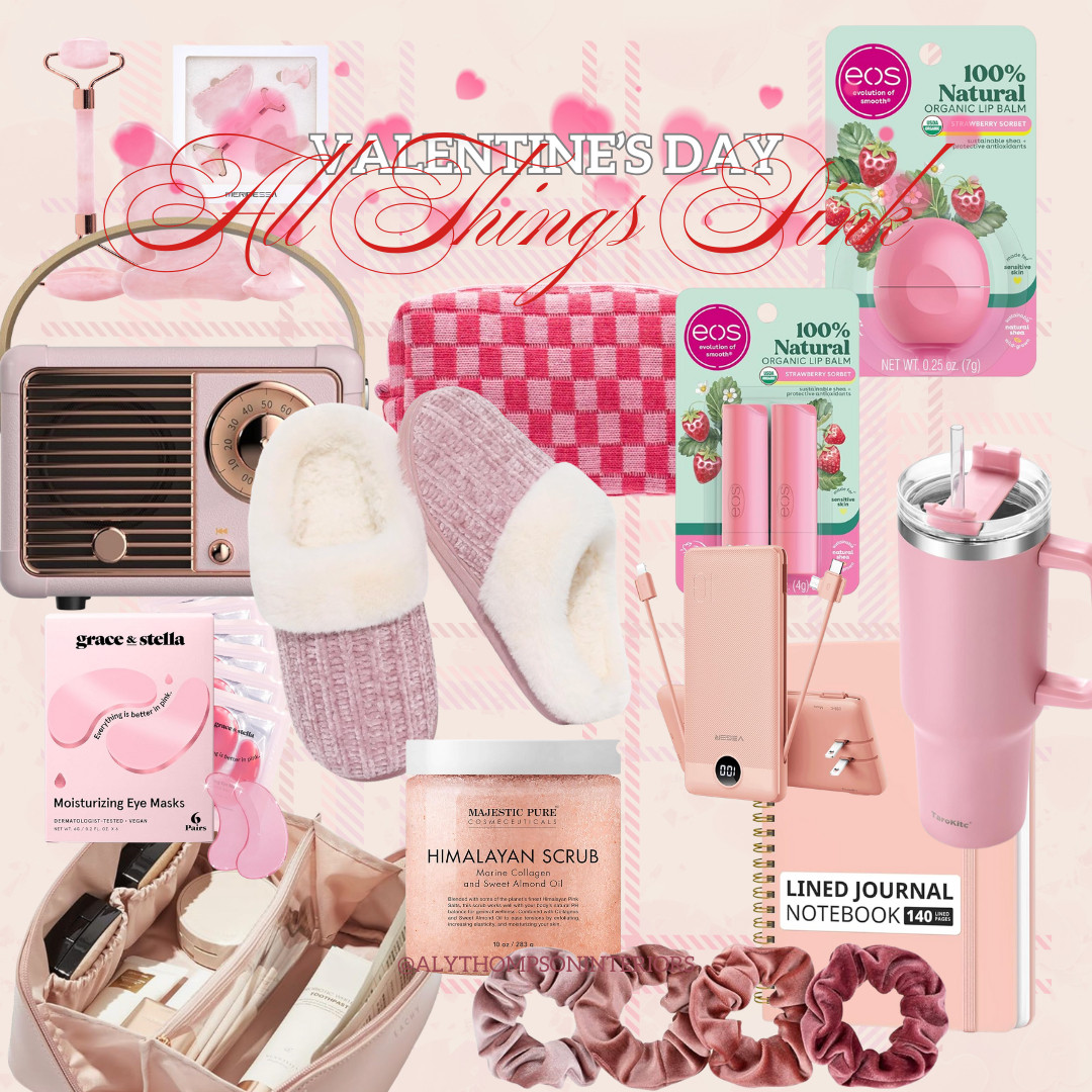 Valentines Day | All Things Pink | Gifts for Her | Slippers | Lip Balm | Makeup Bag | Checkered Pink | Claw Clips | Portable Phone Charger | Bluetooth Radio | Sugar Scrub | Scrunchies | Self Care 

 #LTKGiftGuide #LTKselfcare #LTKFindsUnder100