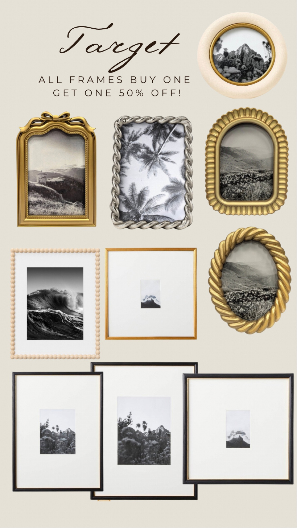 Buy one get one 50% off all frames at #Target 

#LTKHome #LTKSaleAlert #LTKMothersDay