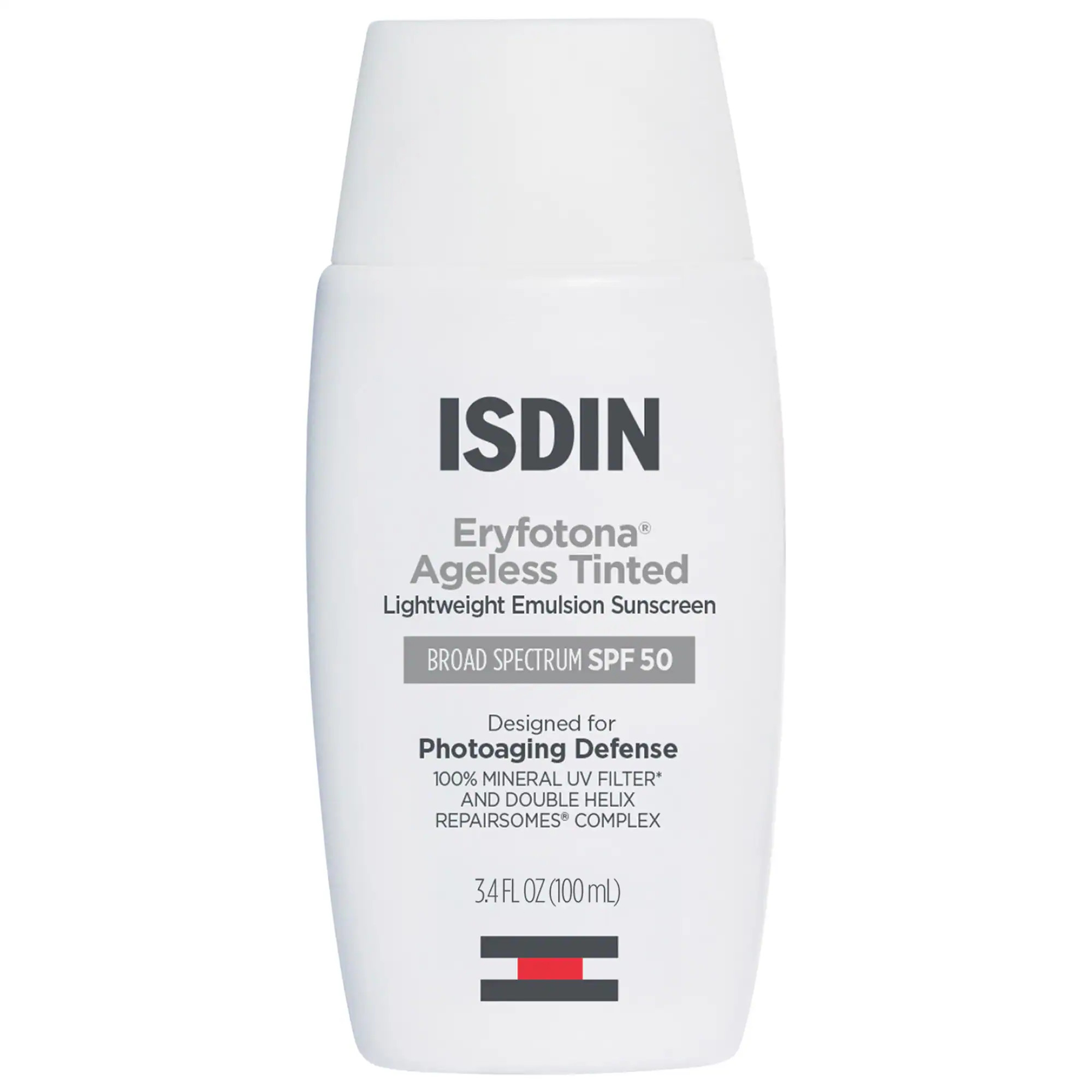 ISDIN Eryfotona Ageless Ultralight Tinted Mineral Sunscreen SPF 50 to even tone and fight photoaging with Peptides and Vitamin E 50 3.4 oz / 100 ml | Sephora (US)