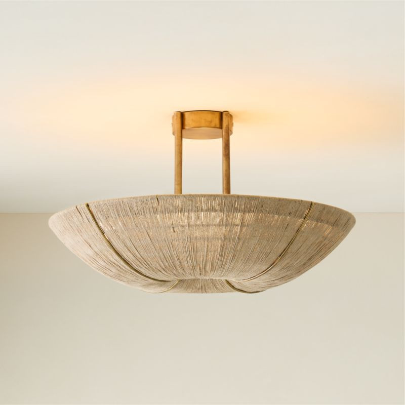 Delphine Natural Jute Semi-Flush Mount Light + Reviews | CB2 | CB2