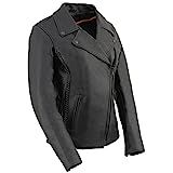 Milwaukee Leather LKL2711 Women's Black Braided Leather Jacket with Stud Back Detailing - Large | Amazon (US)