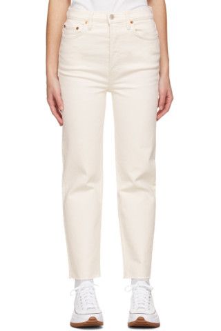 White 70s Stove Pipe Jeans | SSENSE