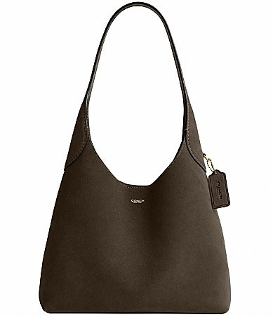 COACH Brooklyn 28 Suede Hobo Bag - Olive | Dillard's