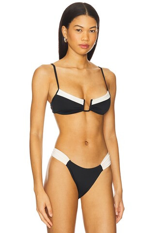 Peyton Bikini Top in Black & Cream | Revolve Clothing (Global)
