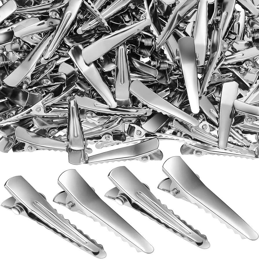 200 Pieces Silver Metal Alligator Hair Clips Alligator Hair Pins Duckbill Hair Clips Teeth Bows H... | Amazon (US)