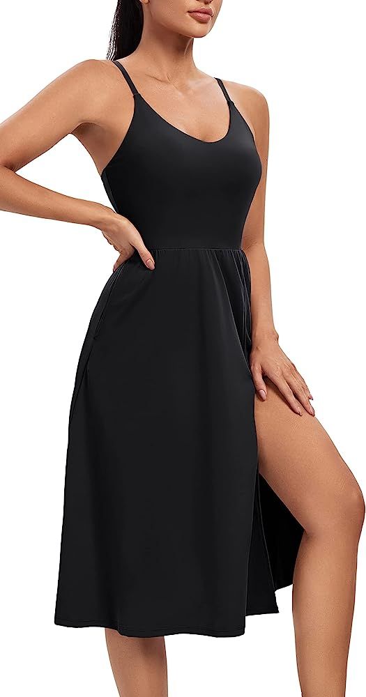 Athletic Dress with Built in Shorts & Bra Adjustable Straps Workout Dress for Tennis Golf Midi Dr... | Amazon (US)