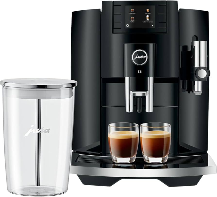 Jura E8 4th Gen Automatic Coffee Machine (Piano Black) Stainless Steel Espresso Machine, Powerful... | Amazon (US)