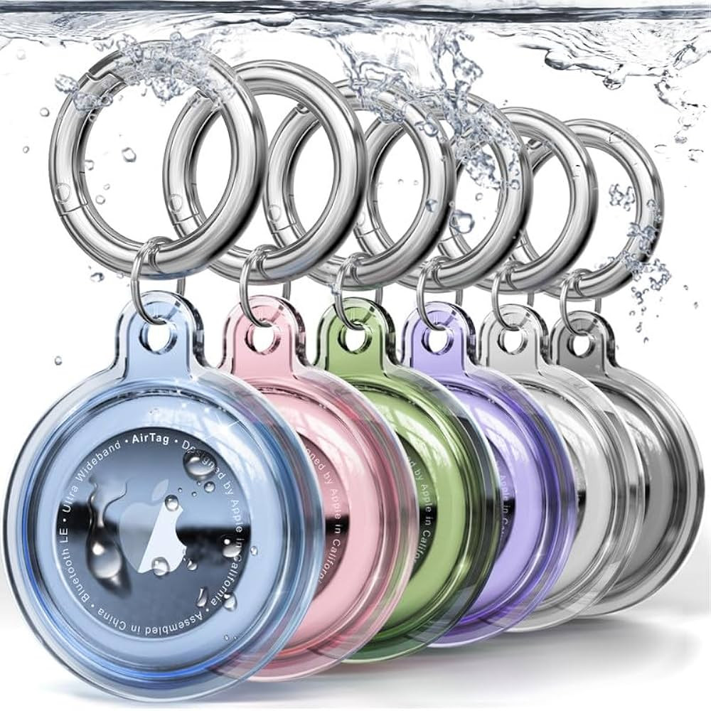 IPX8 Waterproof Airtag Holder, 6 Pack Apple Airtags with Keychain, AirTag Case for Luggage, Dog C... | Amazon (US)