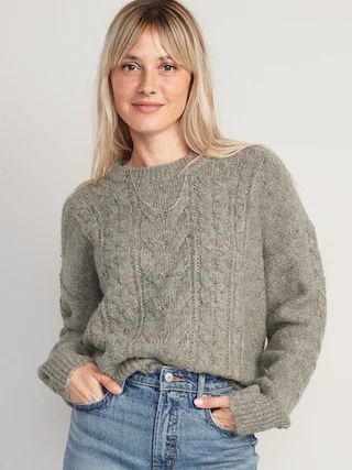Speckled Cable-Knit Sweater for Women | Old Navy (US)