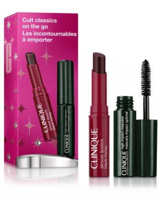 Clinique Cult Classics On The Go: High Impact Mascara + Black Honey Lip Mini Gift Set - Macy's | Macy's