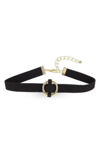 SAACHI O-Ring Leather Choker Necklace in Black at Nordstrom Rack | Nordstrom Rack