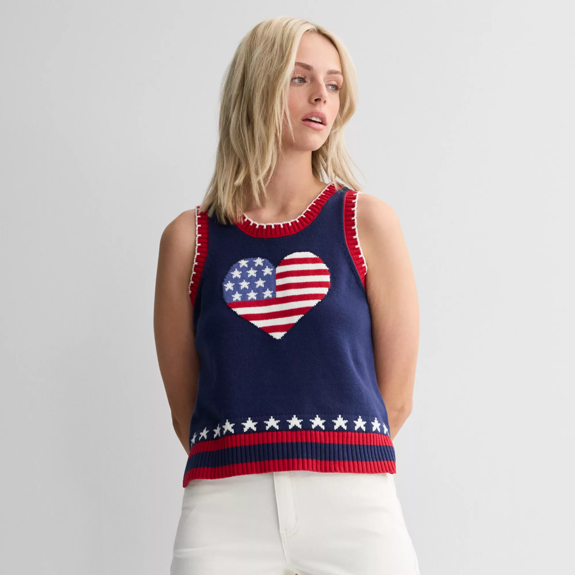 Women's Jollidays American Flag Heart Tank Top | Kohl's