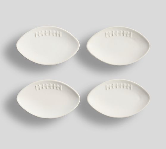 Football Stoneware Appetizer Plates - Set of 4 | Pottery Barn (US)