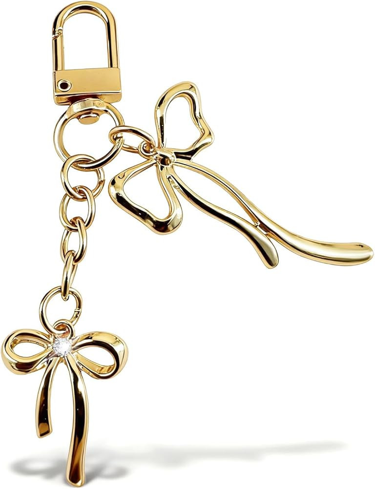 72ore Cute Bow Keychain for Women Gold Bag Charm Purse Charms for Handbags Tote Bags Car Key Chai... | Amazon (US)
