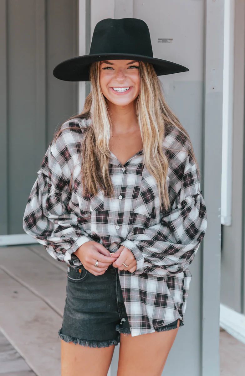 Much Love Maroon Plaid Shirt | Apricot Lane Boutique