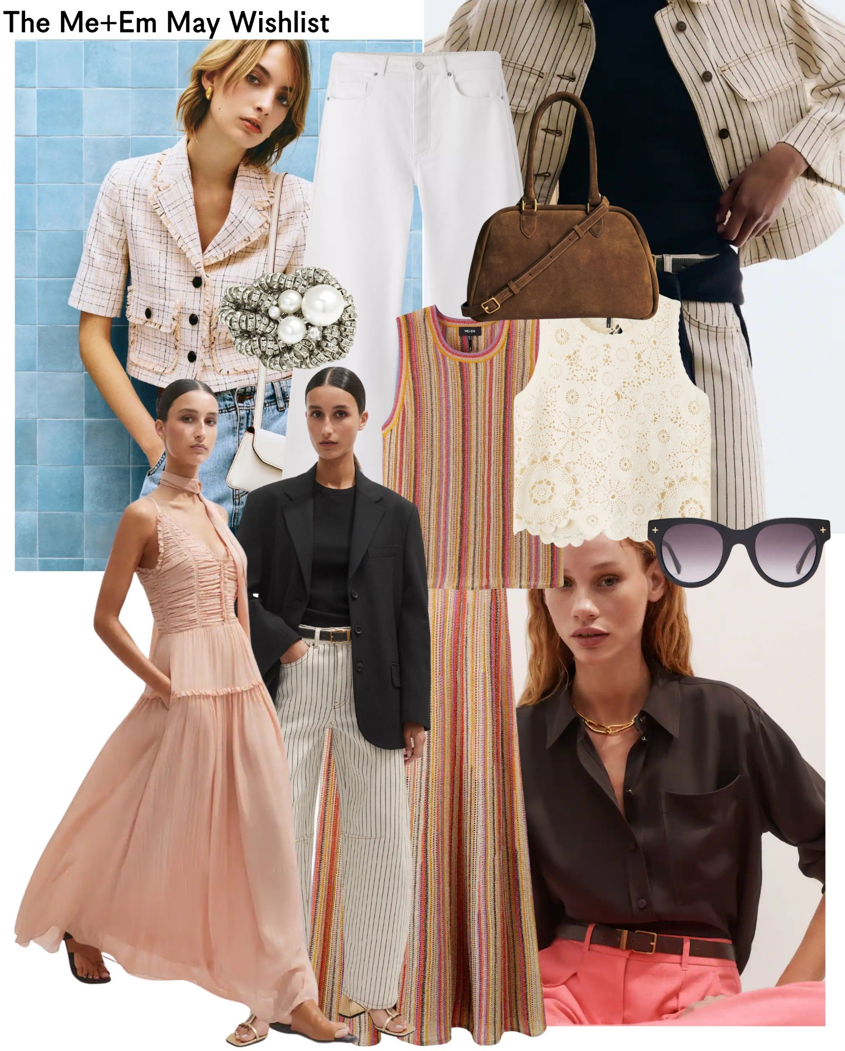 The ME+EM May Wishlist 

Travel | Holliday | summer | dress | set | bag | sunglasses | crochet | bag | April 

#LTKsummer #LTKtravel #LTKdresses