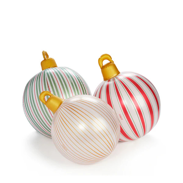 Inflatable Christmas Ornaments
                      Vintage Stripe, Light Up, 3-Pack | FUNBOY
