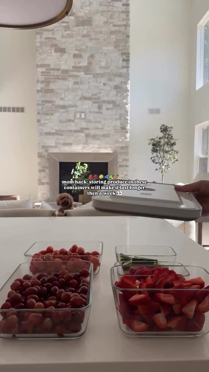 GAME CHANGER 👏🏼🍓🍇🍉

tap follow and comment a 💗 for direct link to be sent to your inbox ◡̈ 

I switched to these a couple years ago, and they have made such a difference. after buying produce I wash and organize them into these vacuum sealed containers and 1. Makes it easy to grab and go for me and the kids, but most importantly keeps stuff fresh WAY longer! this means less trips to store and less wasted food, and they also look nice in the fridge 😉