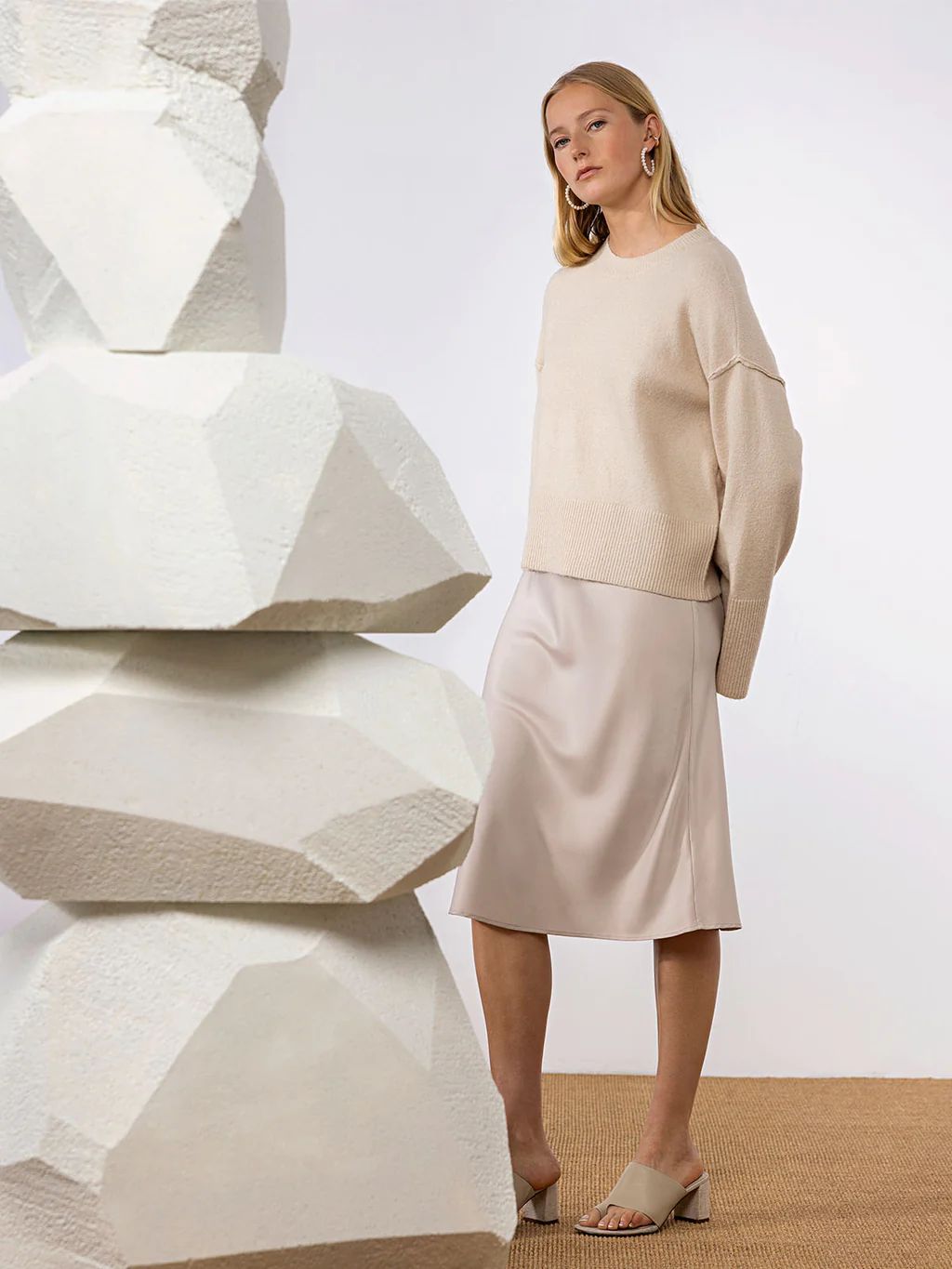 Everyday Midi Skirt Toasted Marshmallow | Sanctuary Clothing