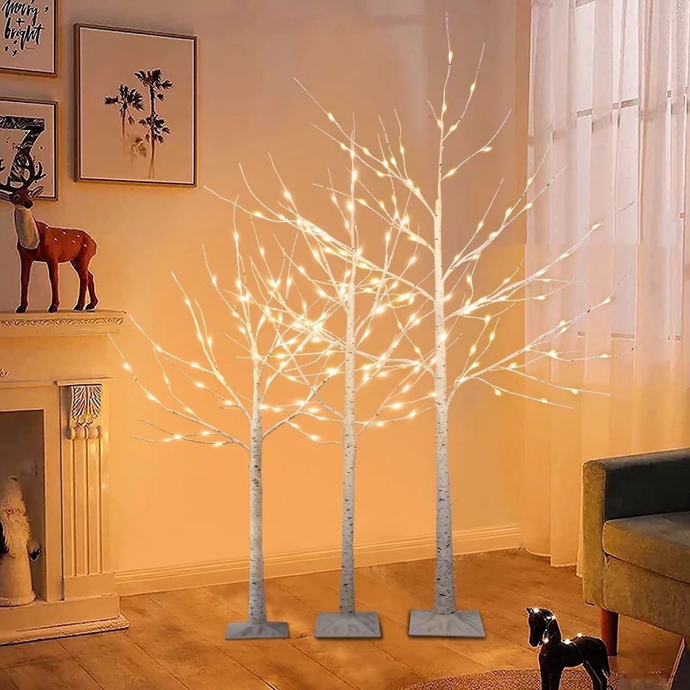 SEGMART 3 Piece Lighted Trees & Branches Set, Artificial Christmas Trees with Warm White Lights, ... | Walmart (US)