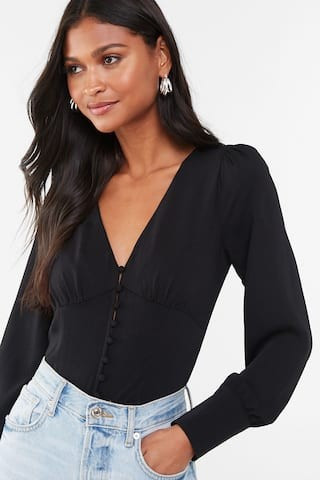 Shirred Button-Loop Shirt | Forever 21 (US)