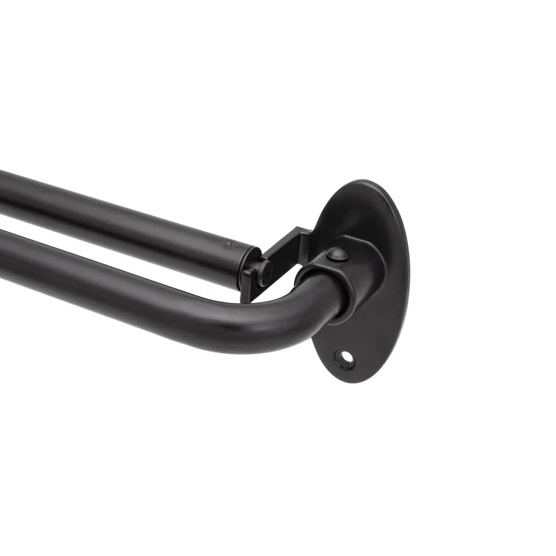 EC DBL Wrap Rod 5/8" Black Double Curtain Rod | Wayfair North America