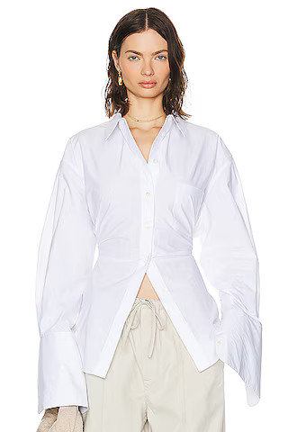 Poplin Lace Back Shirt | FWRD 