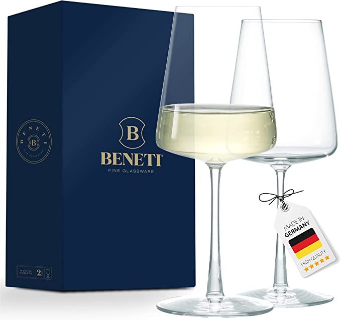 German Made Wine Glasses, High-End Wine Glass, [Set of 2] 14 Ounces White Wine Glasses, Premium C... | Amazon (US)