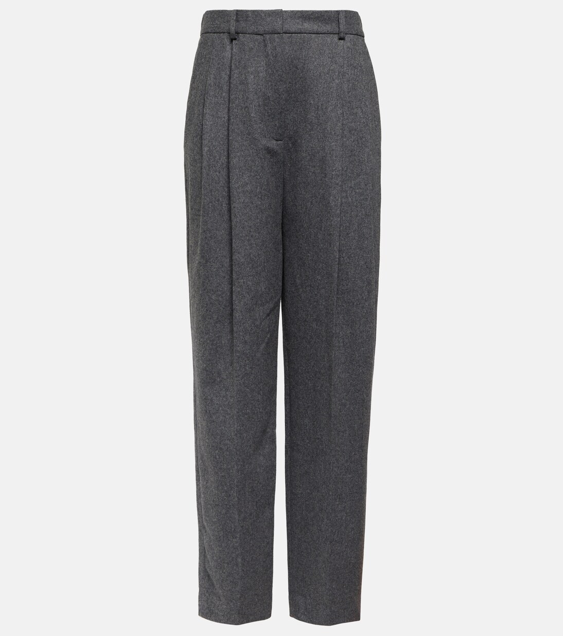 Pleated wool-blend straight pants | Mytheresa (INTL)