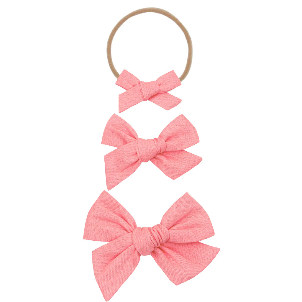 Linen Bow - Bubblegum Headband | Lou Lou & Company