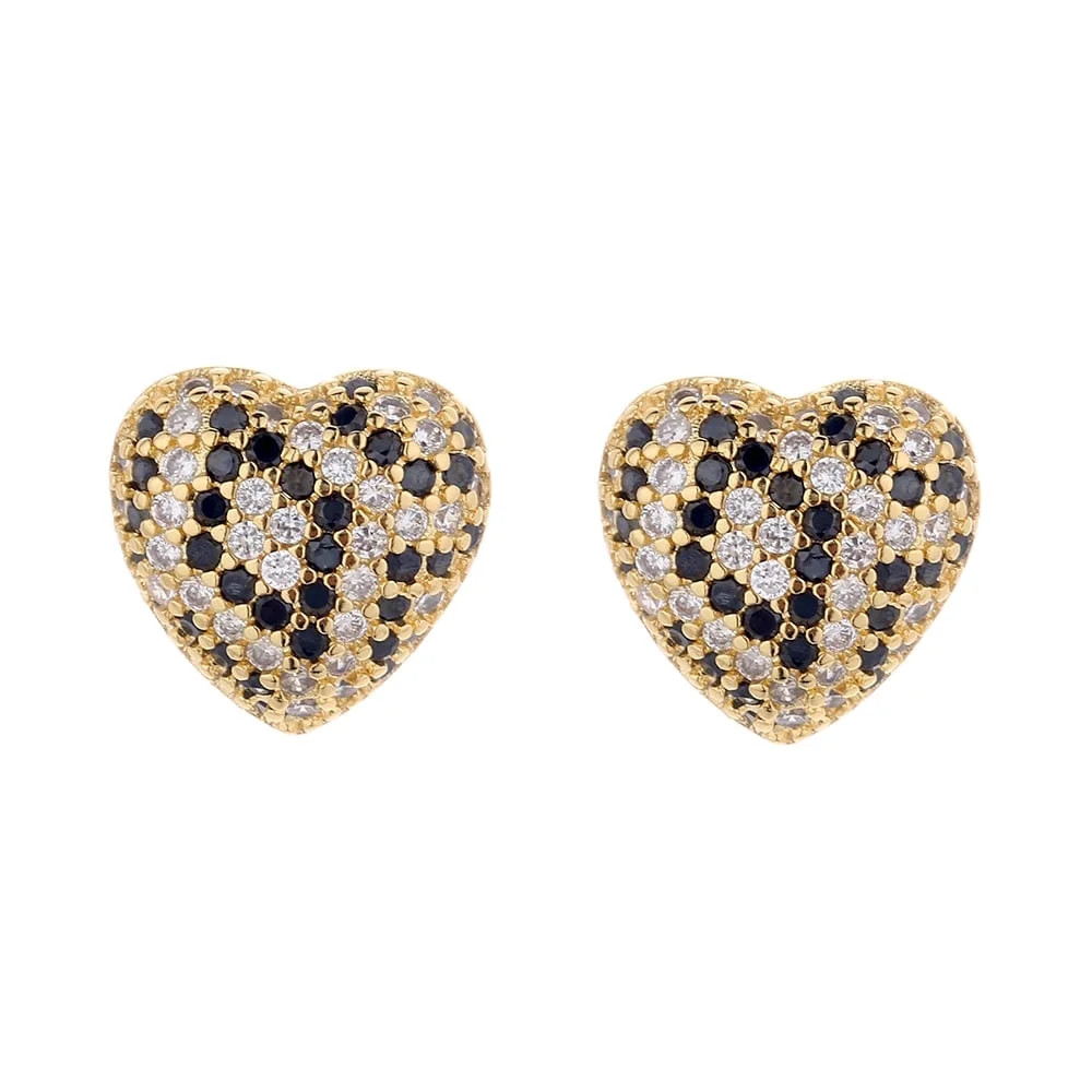 14K Gold Plated Leopard Heart Earrings with crystals | Walmart (US)