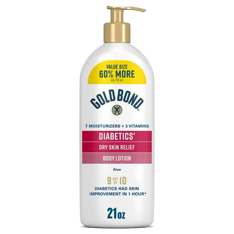 Gold Bond Diabetics' Body Lotion, Dry Skin Moisturizer with Aloe, Unscented, 21 oz | Walmart (US)