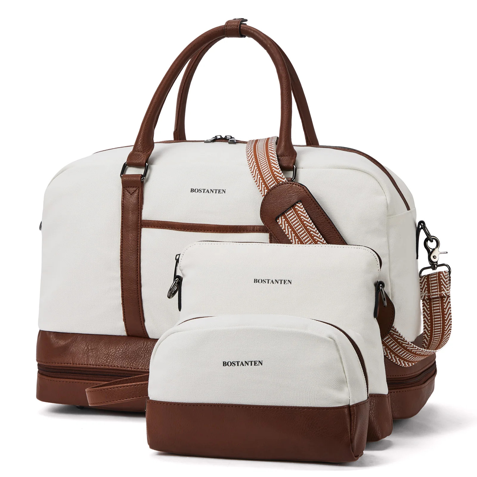 Zenobe 3 Pcs Set Weekender Bag with Shoe Compartment For Travel | Bostanten
