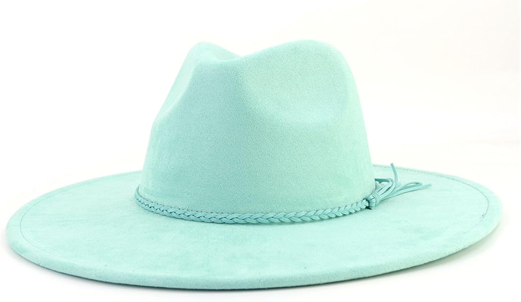 Big Wide Brim Fedora Hats for Women Men Western Suede Hats Large Felt Panama Hat Rancher Hat | Amazon (US)