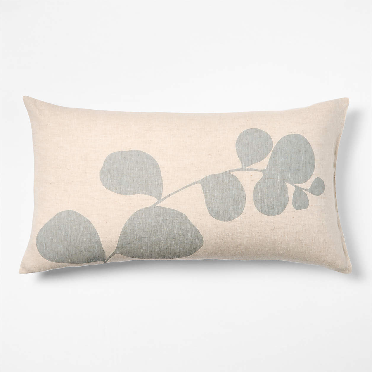 Aire Natural EUROPEAN FLAX -Certified Linen Mist Blue Botanical King Bed Pillow Sham + Reviews | ... | Crate & Barrel