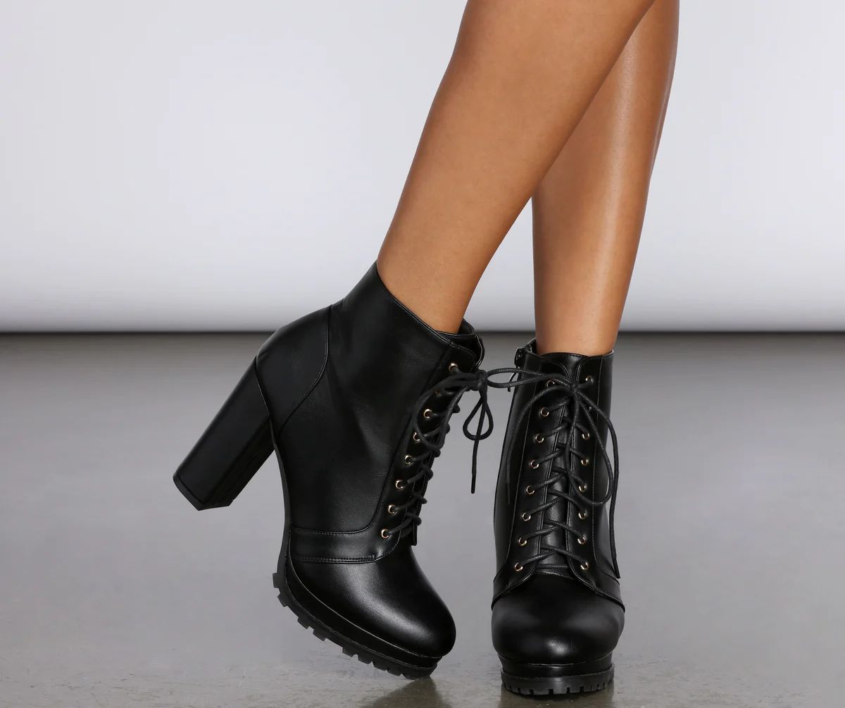 Platform Faux Leather Booties | Windsor Stores