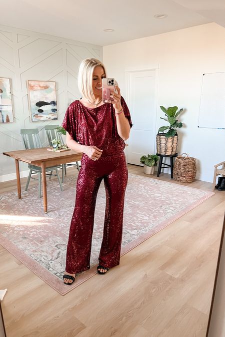 Use THANKSARAH for 25% off 

Light Me Up Burgundy Sequin Top
Wearing medium 
Comes in a few colors!

Burgundy Sequin Pants
Wearing medium—runs very small. Side up 2 sixes.  
Comes in a few colors!

Christmas party outfit 
Holiday outfit 

#LTKSeasonal #LTKHoliday