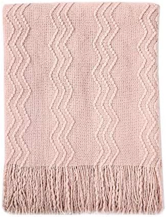 BOURINA Throw Blanket Textured Solid Soft Sofa Throw Couch Knitted Decorative Blanket, 50" x 60" ... | Amazon (US)