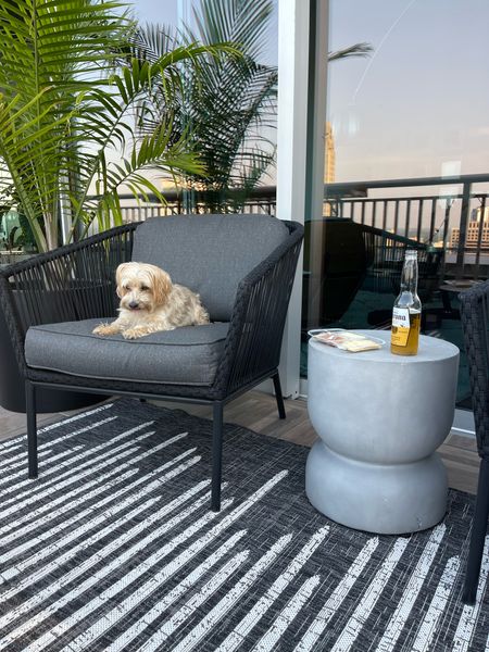 Outdoor patio chairs, rug & side table are from Target. Modern outdoor furniture. 

#LTKHome