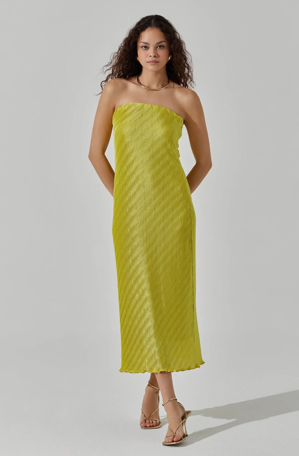 Plisse Tube Midi Dress | ASTR The Label (US)