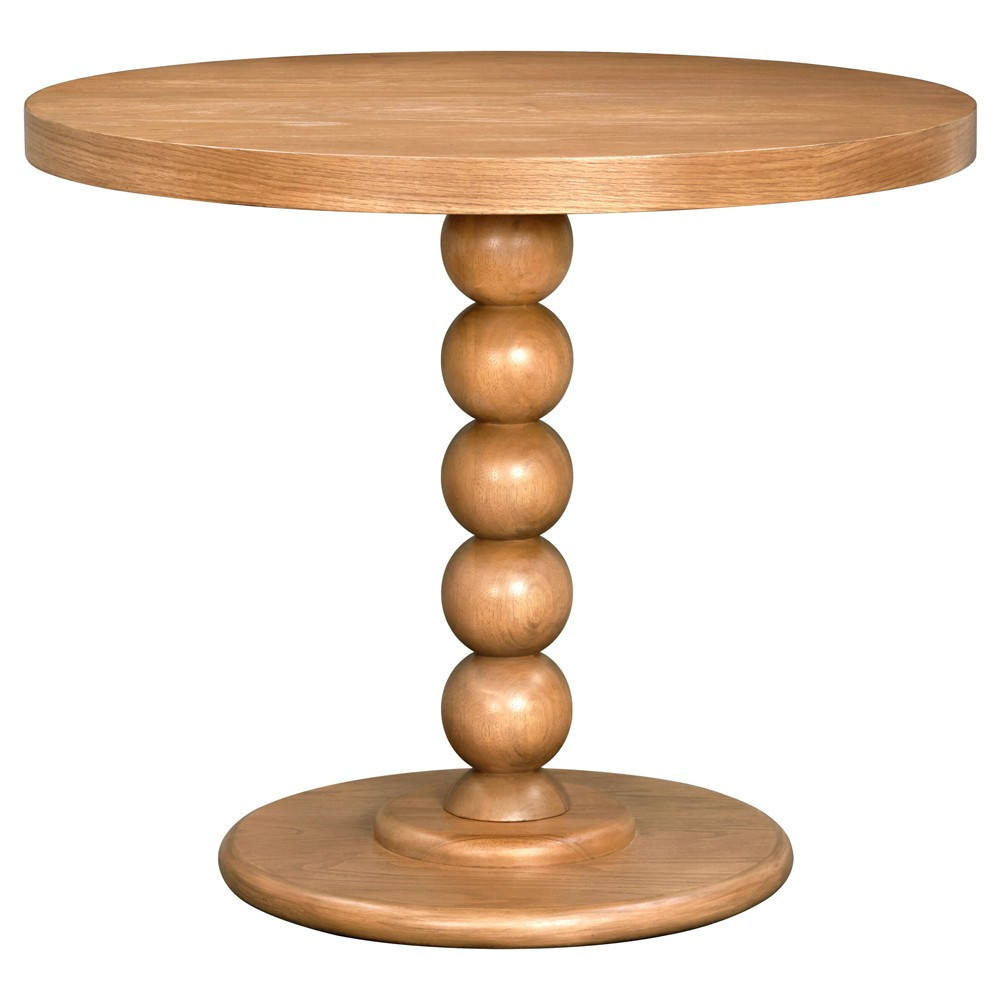 Yoselin Modern Classic Tan Wood Round Pedestal Dining Table - 36 | Kathy Kuo Home