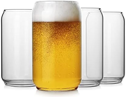 Amazon.com | Large Beer glasses,20 oz Can Shaped Beer Glasses Set of 4,Elegant Shaped Drinking Gl... | Amazon (US)