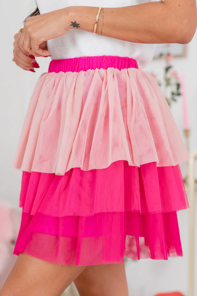 Hey Pretty Girl Pink Tiered Tulle Mini Skirt | Pink Lily