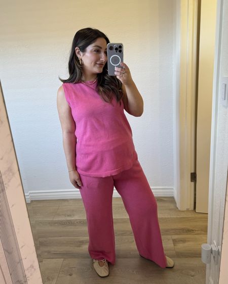Chic and comfortable - Love the neckline of the top and high waisted pants!! 

Petite friendly I’m 5’0”, wearing a size small 

Summer outfit idea, summer sets, Amazon find, Amazon set, pink, color season, travel outfit, maternity outfit 

#LTKFindsUnder50 #LTKTravel #LTKStyleTip