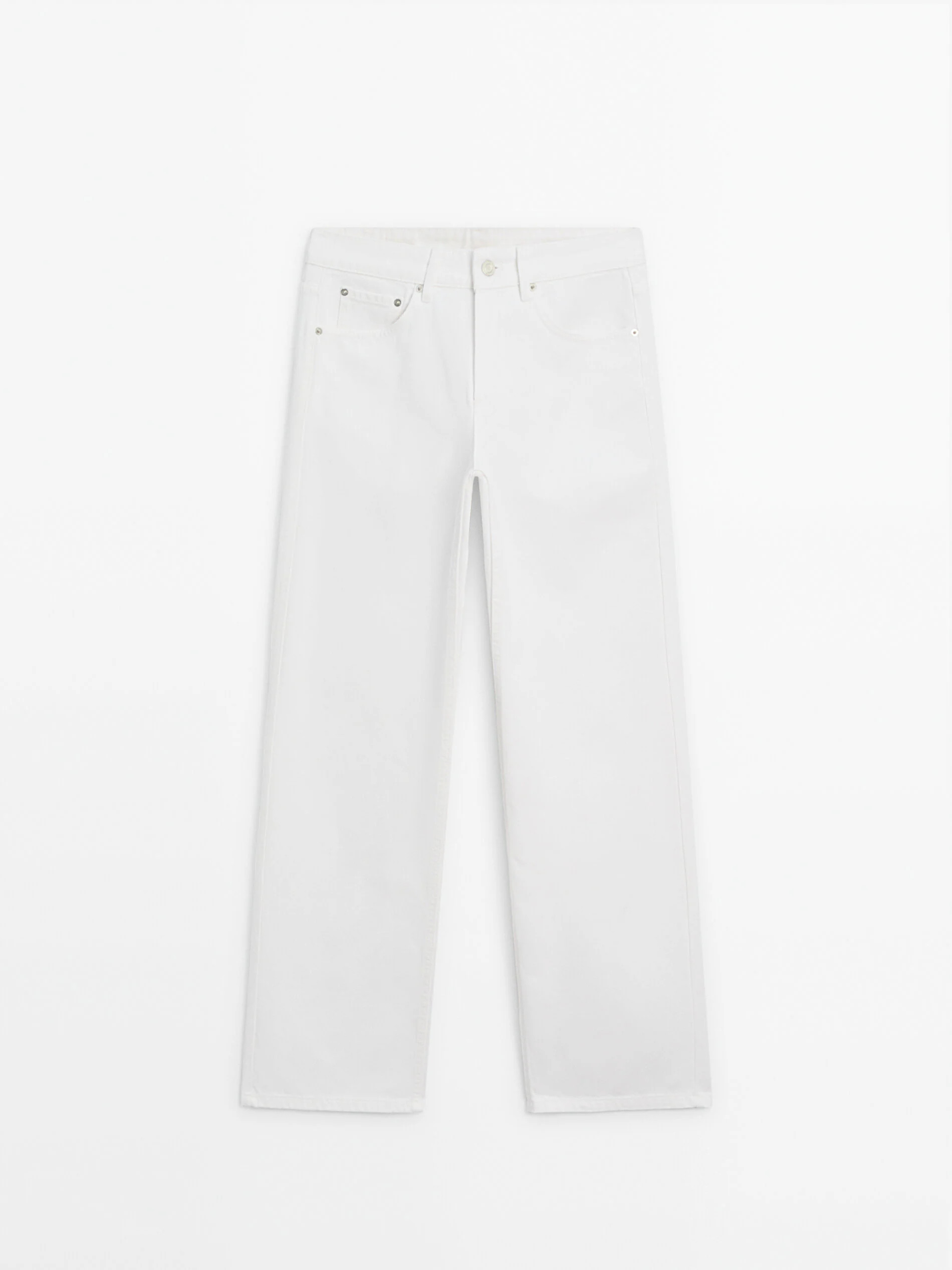 Mid-rise wide-leg full length jeans | Massimo Dutti UK