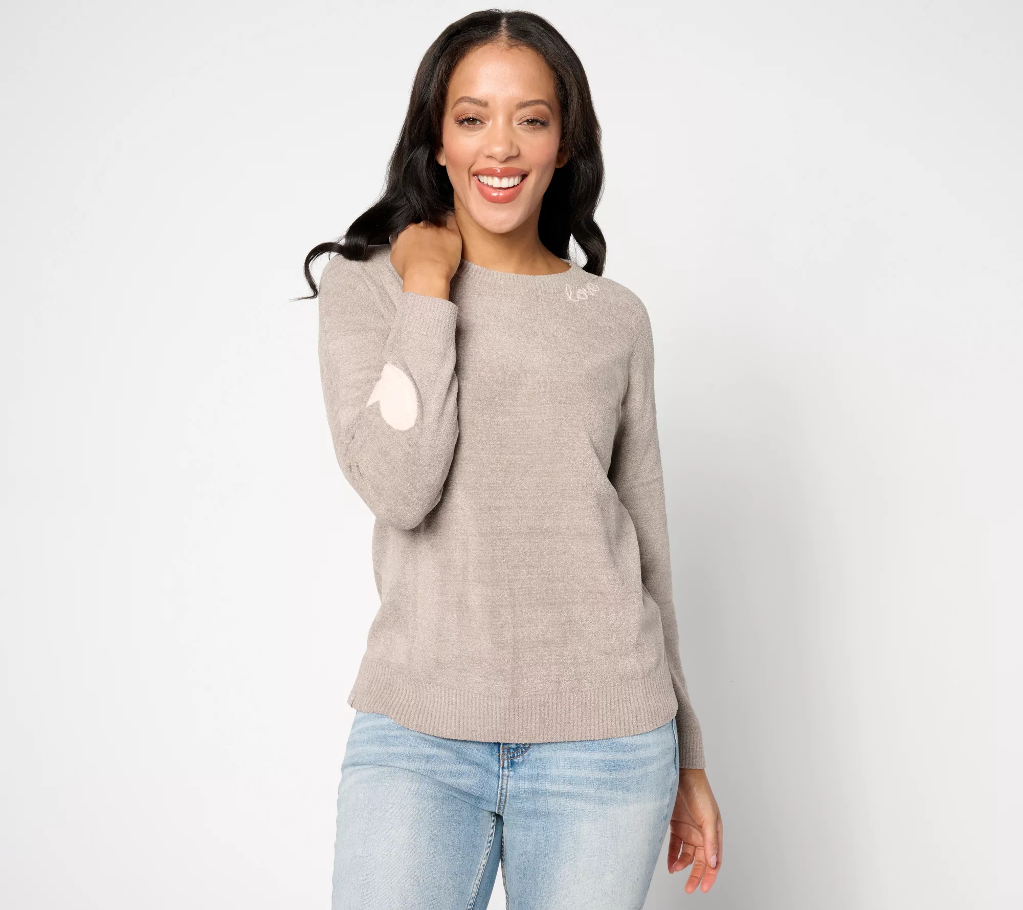 Barefoot Dreams CozyChic Ultra Lite Love Crewneck - QVC.com | QVC