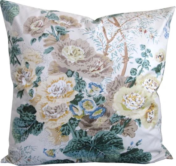 Floral Design In Lemon-Lee Jofa-High End Designer Decorative Pillow Cover-Accent Pillow-Single Si... | Etsy (US)